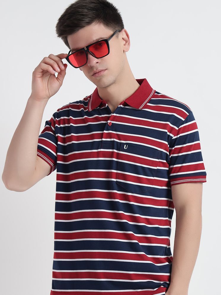     			UNIBERRY Pack of 1 Cotton Regular Fit Striped Half Sleeves Men's Polo T Shirt ( Multicolor )