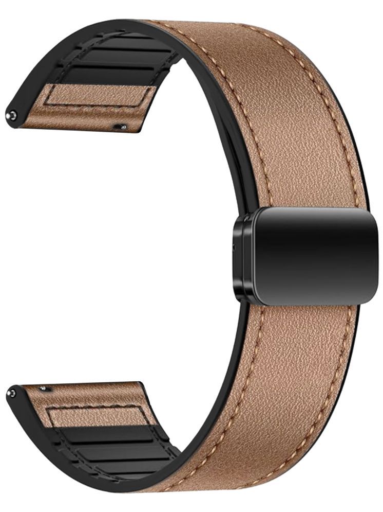     			ACM Watch Strap Leather Magnetic Silicone 20mm compatible with Motorola Moto Watch 70 Smartwatch Belt Luxury Band Gold