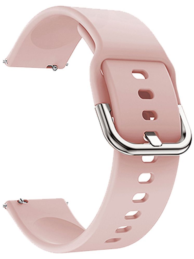     			ACM Watch Strap Silicone Belt 22mm compatible with Ptron Pulsefit Ace Smartwatch Sports Hook Band Creame Pink