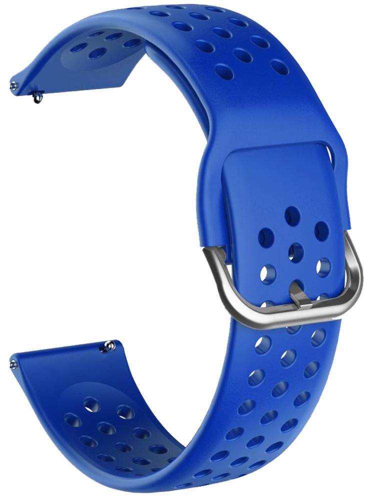     			ACM Watch Strap Silicone Belt 22mm compatible with Pebble Ultra Rapid Smartwatch Breatheable Dot Band Navy Blue