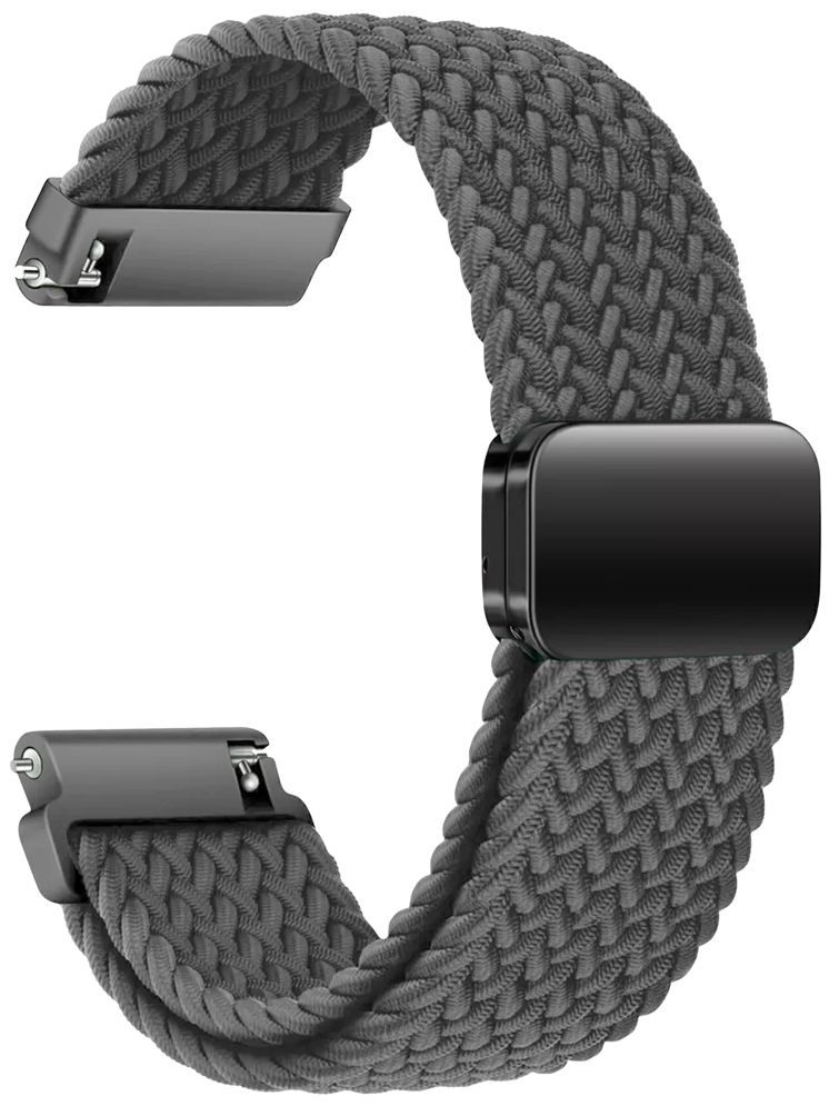     			ACM Watch Strap Woven Braided Magnetic 22mm compatible with Zebronics Zeb Hydra Smartwatch Adjustable Belt Band Grey