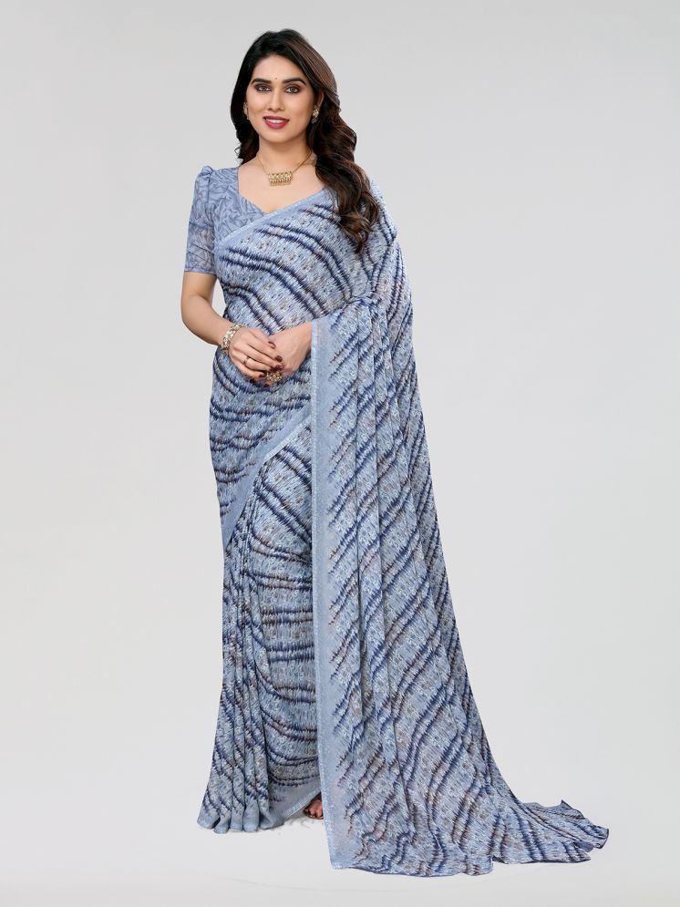     			ANAND SAREES Pack of 1 Georgette Printed Saree With Blouse Piece ( Blue )