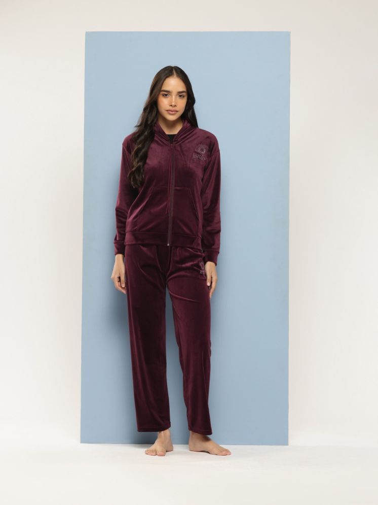     			Aarika Maroon Velvet Women's Nightwear Nightsuit Sets ( Pack of 1 )