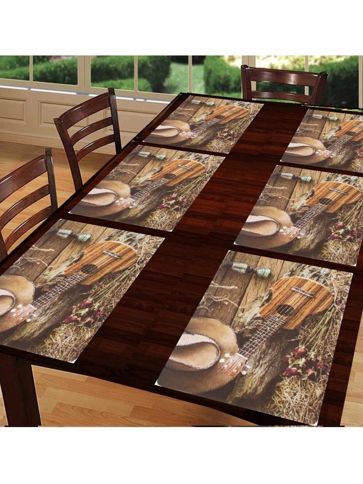     			CreadCraft PVC Solid Rectangle Table Mats ( 40 cm x 30 cm ) Pack of 1 - Multi