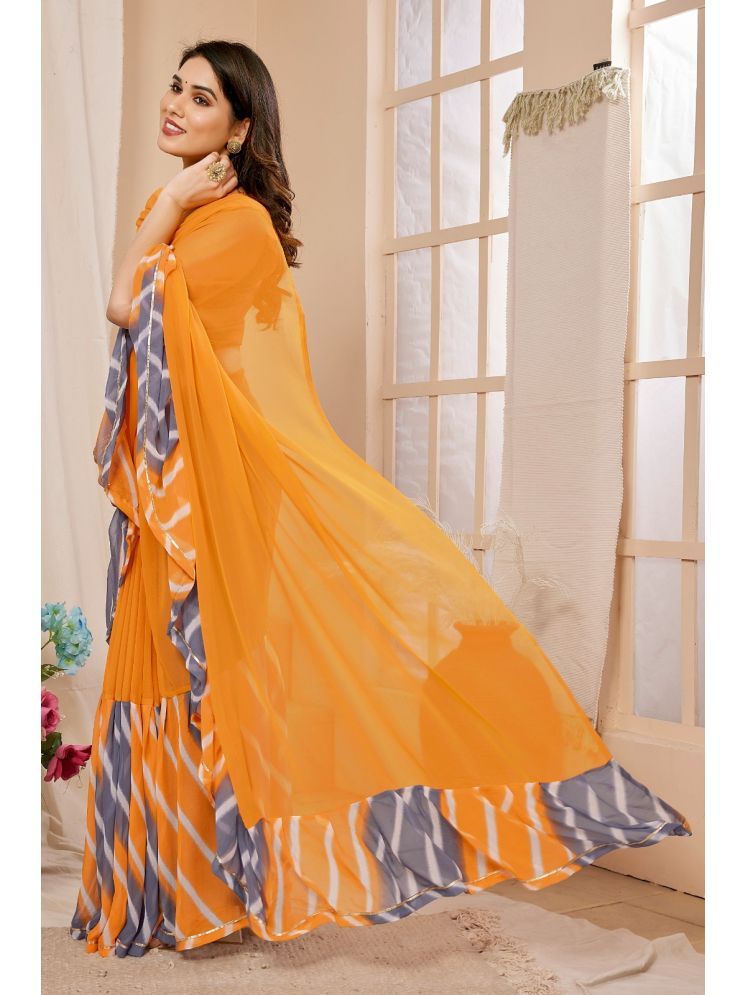     			DIKONA DESIGNER Pack of 1 Georgette Printed Saree With Blouse Piece ( Orange )