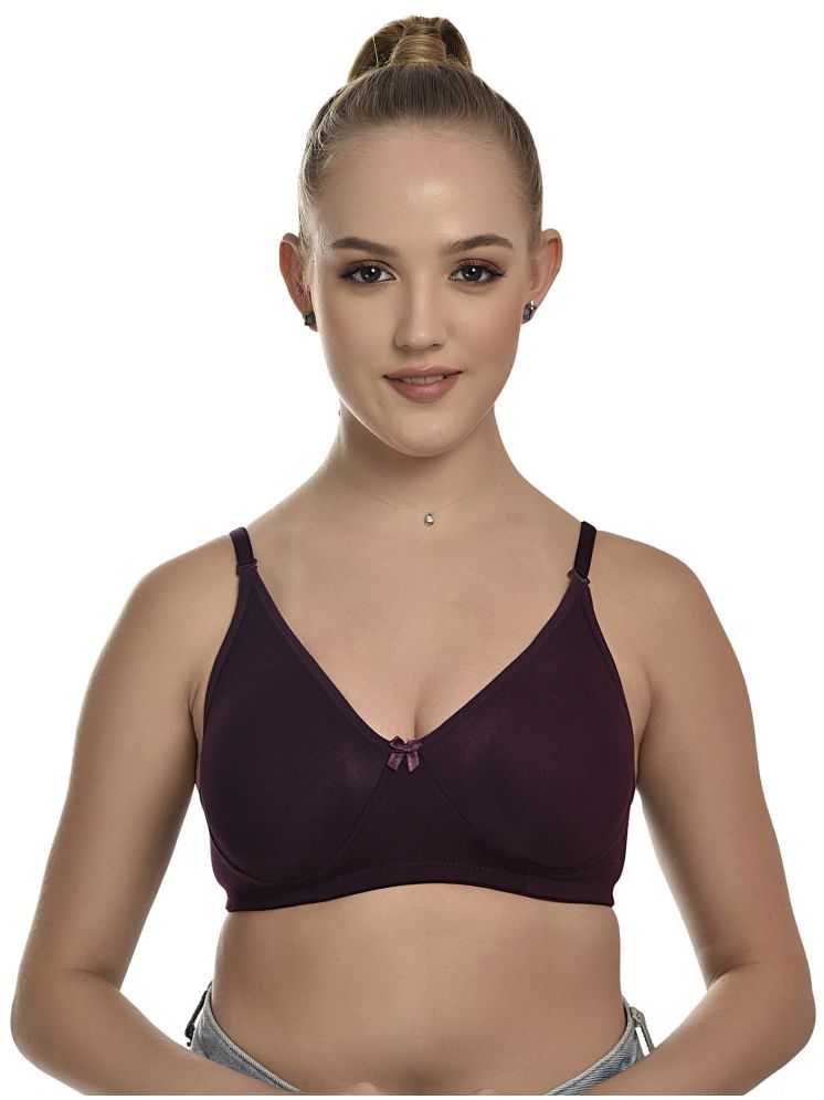     			Desiprime Pack of 1 Cotton Blend Non Padded Everyday Bra For Women ( Wine )