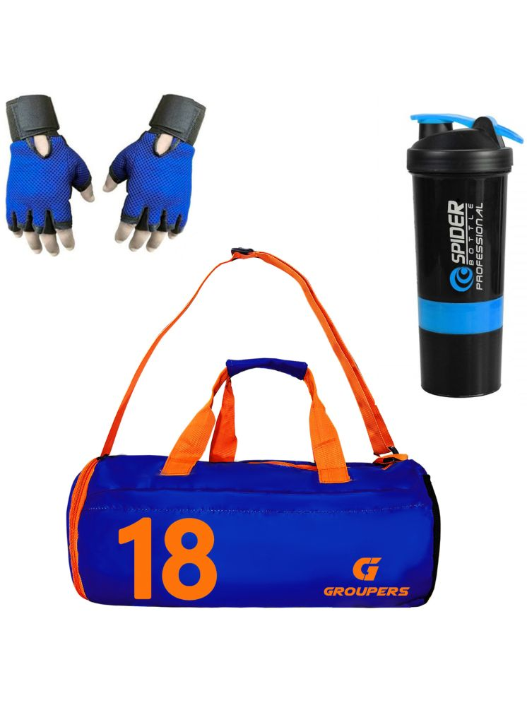     			GROUPERS Polyester BLUE 20 Ltrs Gym Bag