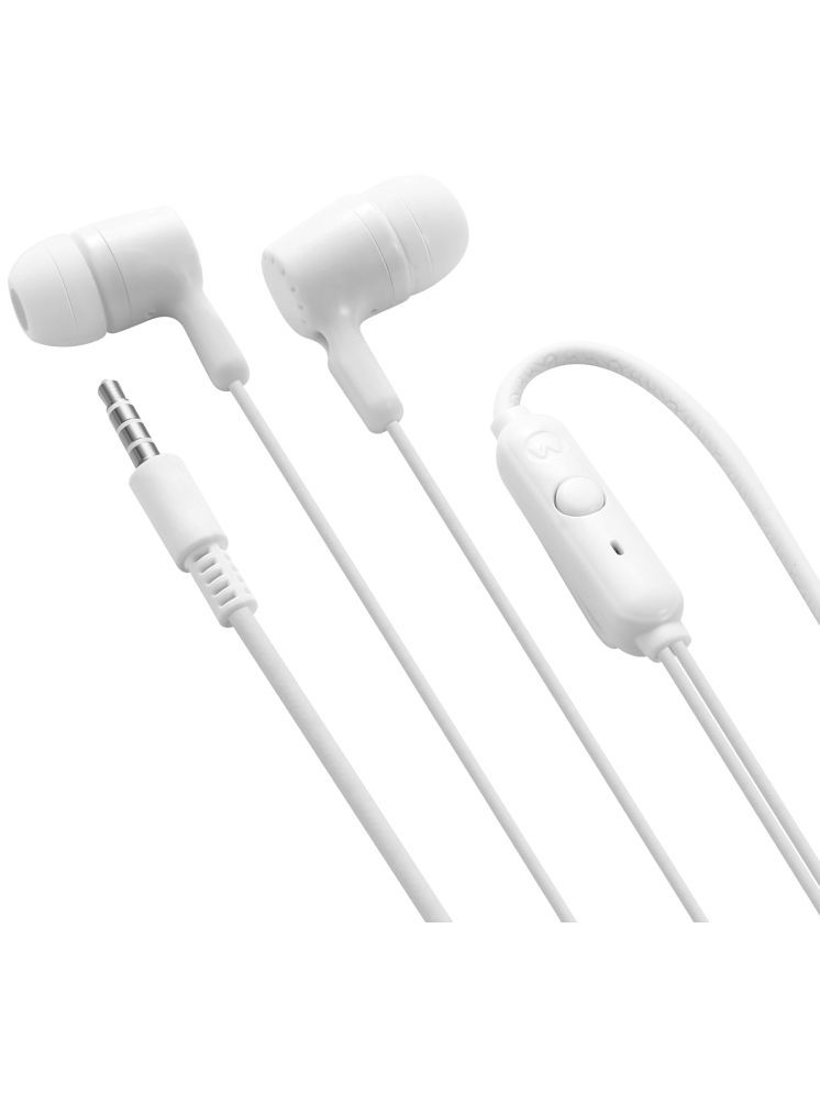     			MZ M102 3.5 mm Wired Earphone In Ear Volume Controller White