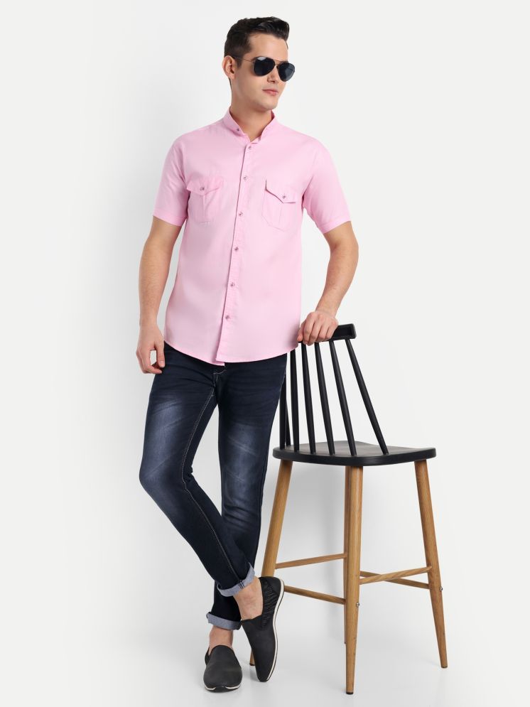     			S-LINE 100% Cotton Slim Fit Solids Half Sleeves Men's Casual Shirt - Pink ( Pack of 1 )