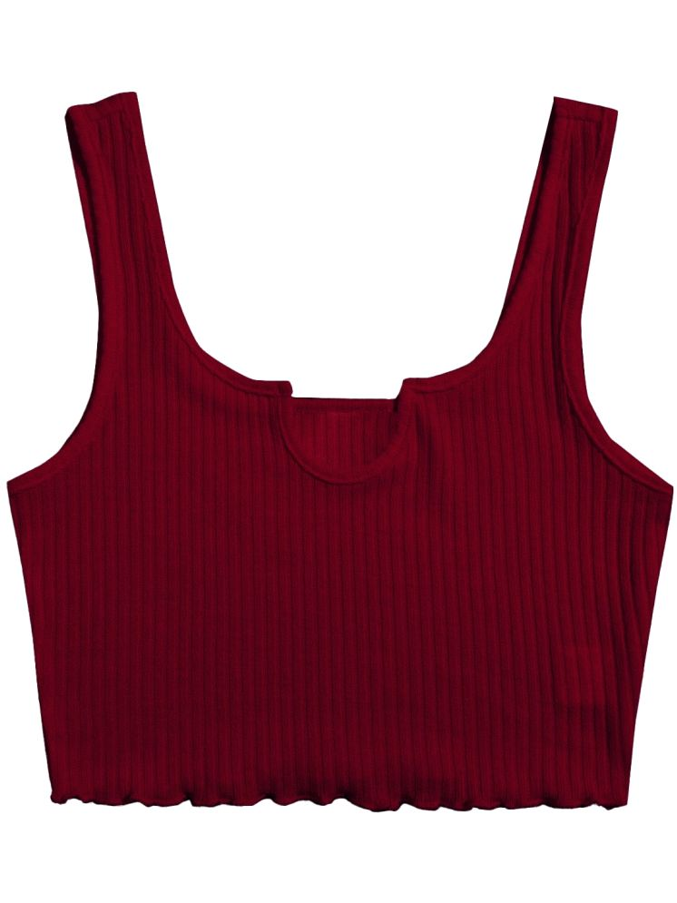     			S Stair Maroon Cotton Blend Women's Crop Top ( Pack of 1 )