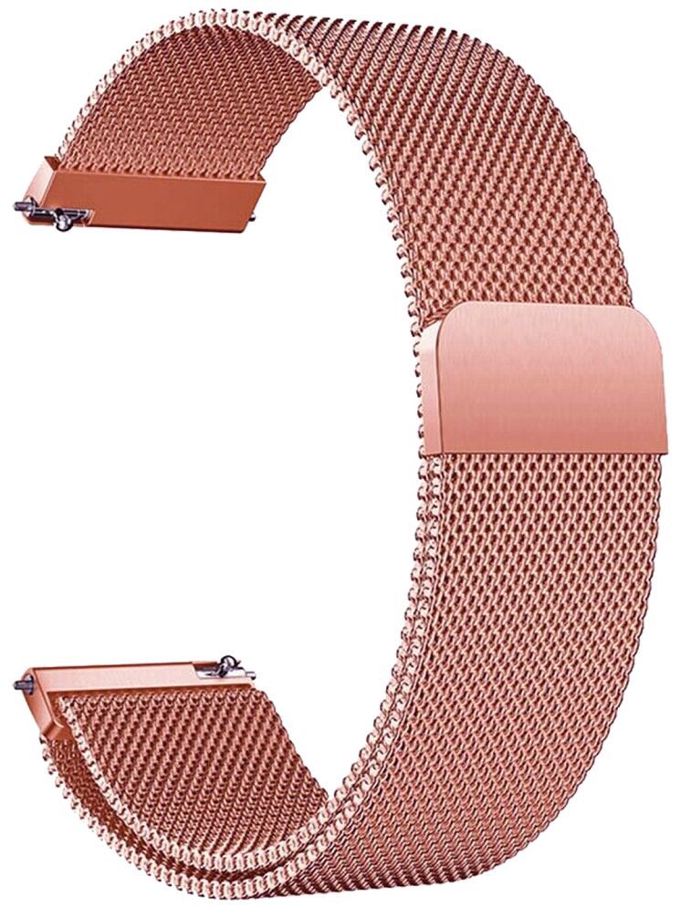     			ACM Watch Strap Magnetic 22mm compatible with Fire-Boltt Snapp 4g Bsw220 Smartwatch Luxury Metal Chain Band Rose Gold Pink