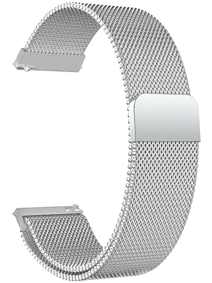     			ACM Watch Strap Magnetic 22mm compatible with Pebble Nomad Pro Smartwatch Luxury Metal Chain Band Silver