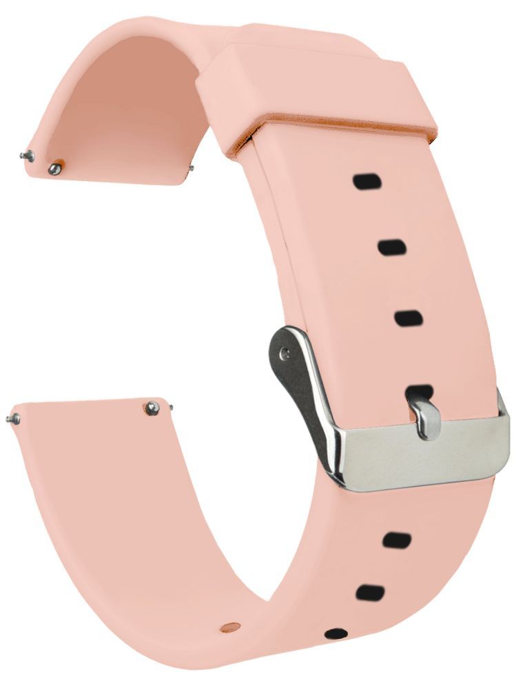     			ACM Watch Strap Silicone Belt 22mm compatible with Fire-Boltt Spacewatch Bsw180 Smartwatch Casual Classic Band Creame Pink