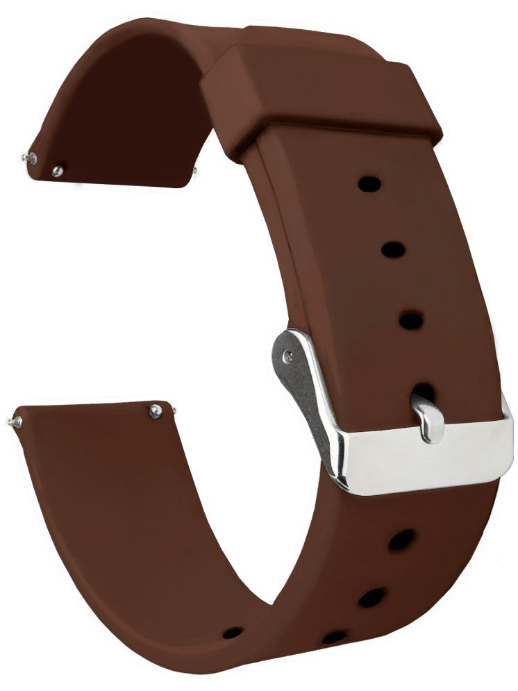     			ACM Watch Strap Silicone Belt 22mm compatible with Noise Noisefit Crew Go Smartwatch Casual Classic Band Brown