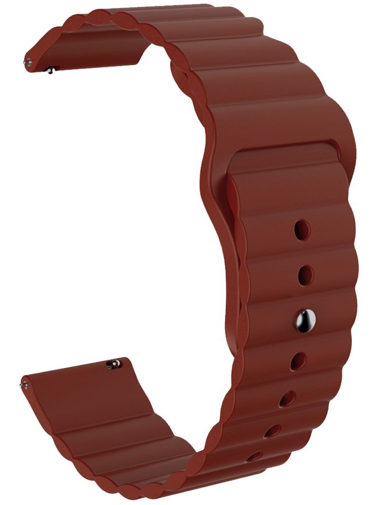     			ACM Watch Strap Wave Design Silicone Belt 22mm compatible with Boat Lunar Oasis Smartwatch Sports Band Brown