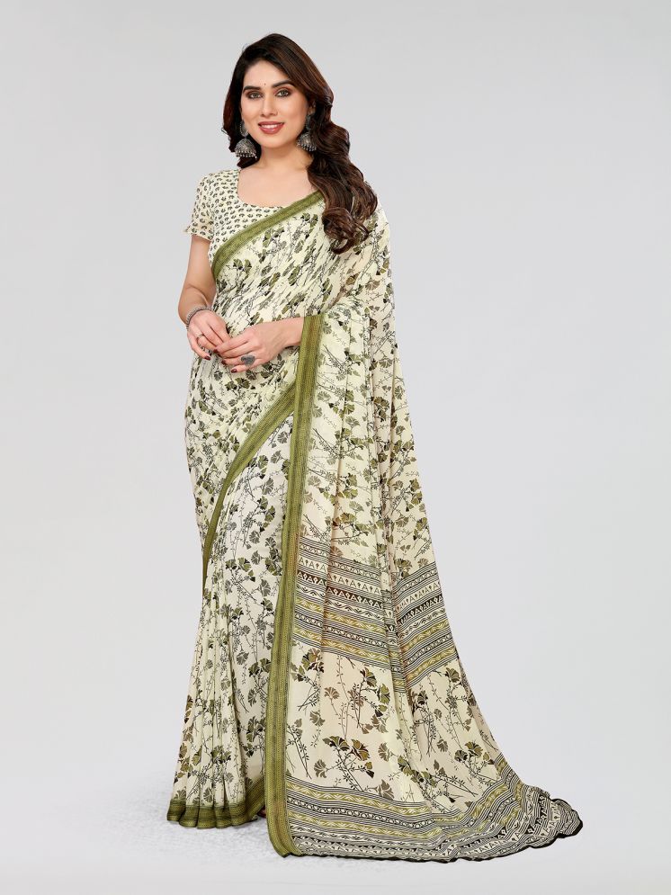     			Kashvi Sarees Pack of 1 Georgette Printed Saree With Blouse Piece ( Green )