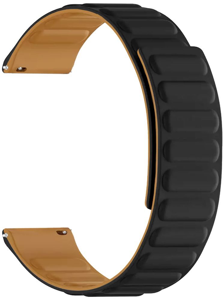     			ACM Watch Strap Magnetic Silicone 22mm compatible with Pebble Edge Smartwatch Luxury Band Black