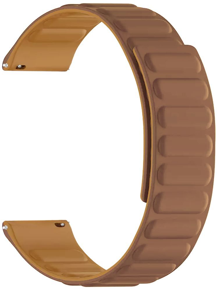     			ACM Watch Strap Magnetic Silicone 22mm compatible with Boat Storm Call 3 Plus Smartwatch Luxury Band Brown