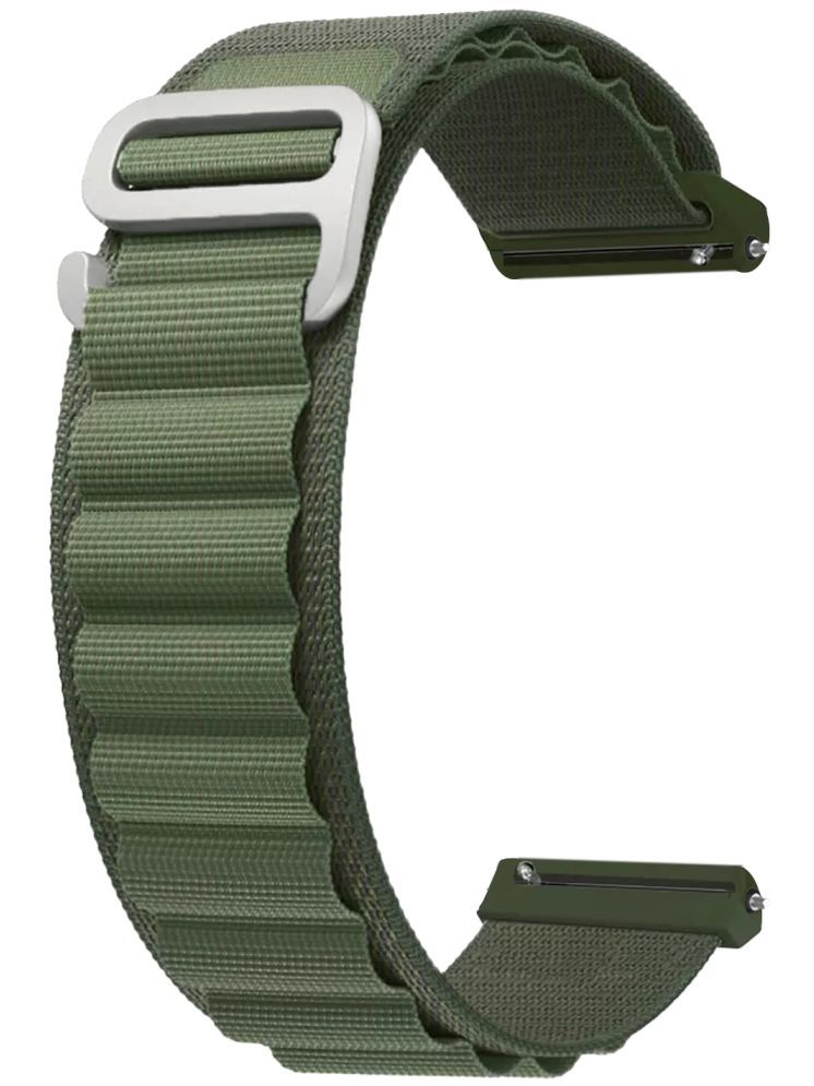     			ACM Watch Strap Nylon 22mm compatible with Noise Colorfit Pulse Grand 2 Smartwatch Sports Hook Band Green