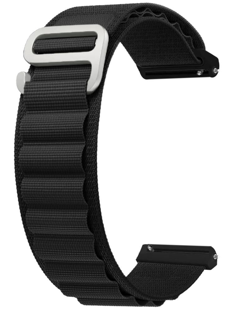     			ACM Watch Strap Nylon 22mm compatible with Fire-Boltt Clickk Bsw221 Smartwatch Sports Hook Band Black