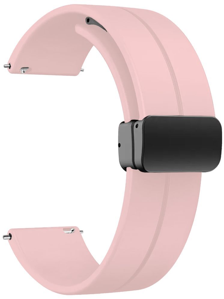     			ACM Watch Strap Silicone Belt Magnetic Clasp 22mm compatible with Fastrack Limitless Fs2 Pro Smartwatch Sports Hook Band Creame Pink