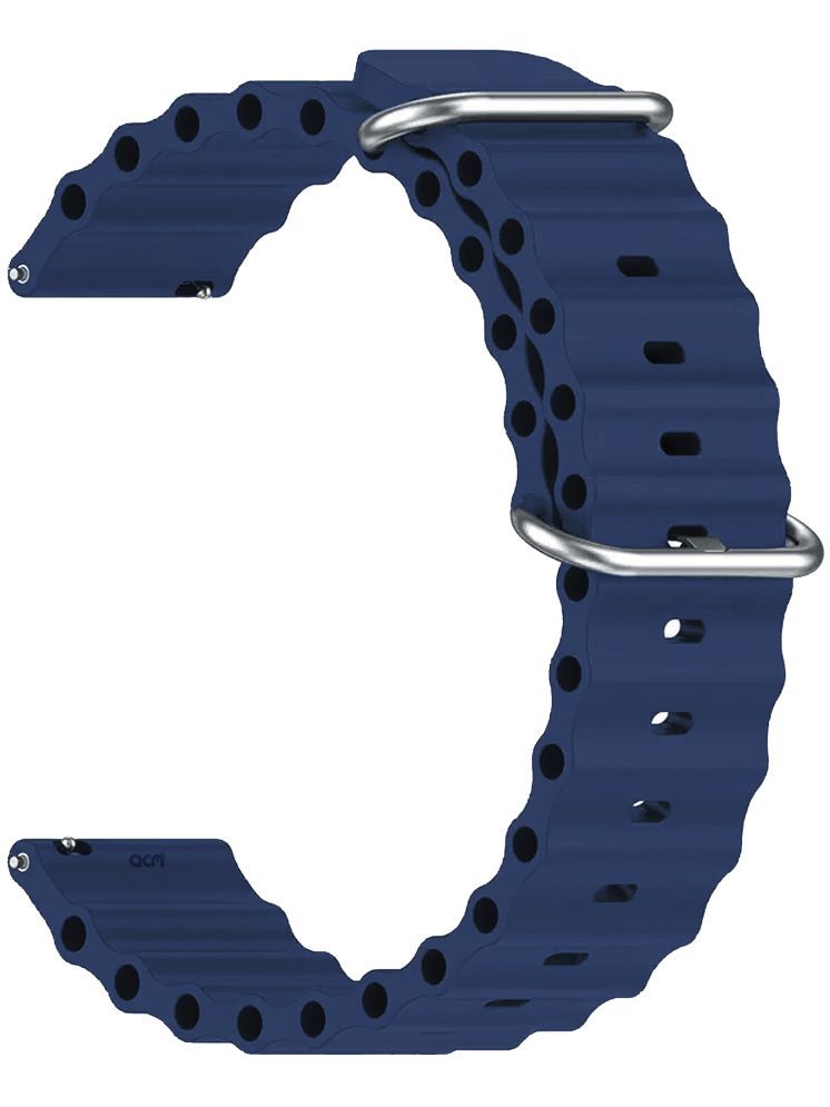     			ACM Watch Strap Silicone Smart Belt 22mm compatible with Maxima Max Pro Fortune Smartwatch Classic Band Dark Blue