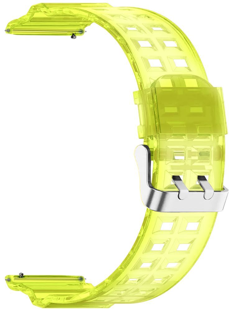     			ACM Watch Strap Silicone Transparent Design 22mm compatible with Pebble Mettle Pro Smartwatch Classy Band Neon Green