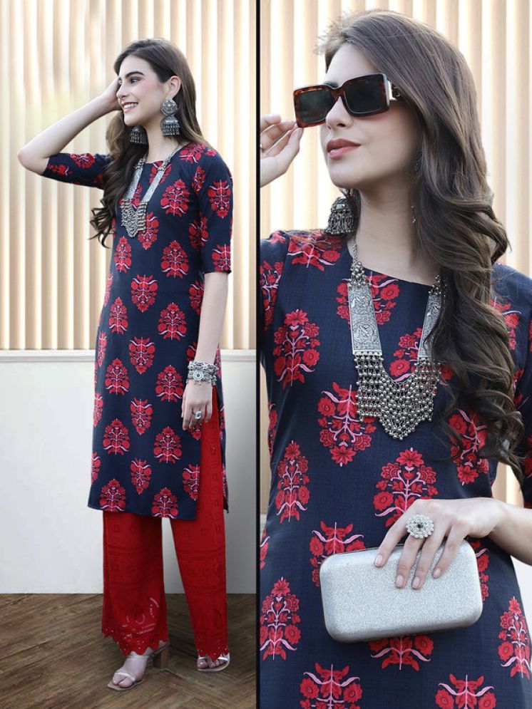     			1 Stop Fashion Pack of 1 Crepe Printed Nayra Women's Kurti - ( Red )