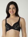 Amante Pack of 1 Nylon Lightly Padded Plunge Bra For Women ( Black )