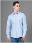 Red Tape 100% Cotton Regular Fit Self Design Full Sleeves Men's Casual Shirt - Light Blue ( Pack of 1 )