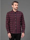 Red Tape Cotton Blend Regular Fit Checks Full Sleeves Men's Casual Shirt - Maroon ( Pack of 1 )