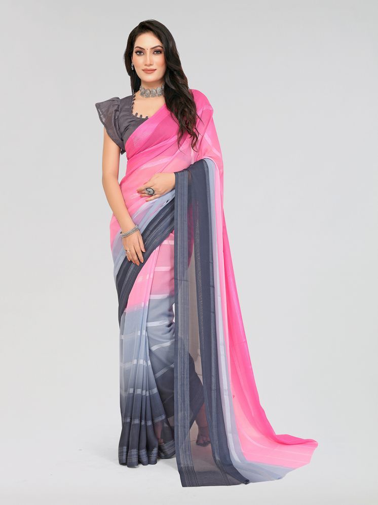     			ANAND SAREES Pack of 1 Georgette Printed Saree With Blouse Piece ( Grey )