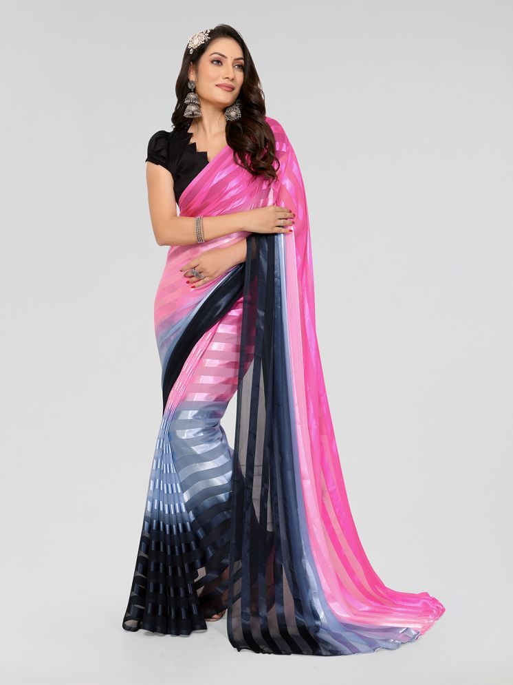     			ANAND SAREES Pack of 1 Georgette Printed Saree With Blouse Piece ( Pink )