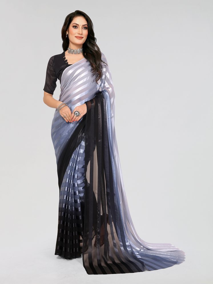     			ANAND SAREES Pack of 1 Georgette Printed Saree With Blouse Piece ( Grey )