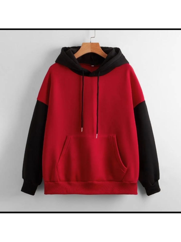     			HARPITA Fleece Hooded Men's Sweatshirt - Red ( Pack of 1 )