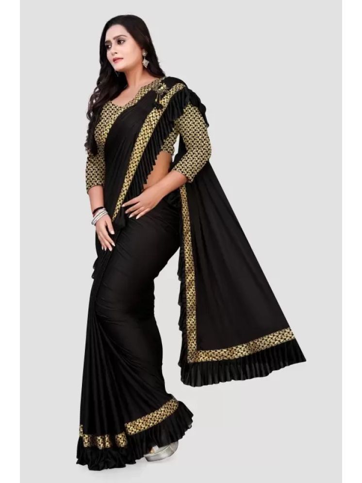     			Saadhvi Pack of 1 Lycra Embellished Saree With Blouse Piece ( Black )