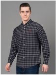 Red Tape Cotton Blend Regular Fit Checks Full Sleeves Men's Casual Shirt - Navy Blue ( Pack of 1 )