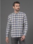 Red Tape Cotton Blend Regular Fit Checks Full Sleeves Men's Casual Shirt - Blue ( Pack of 1 )