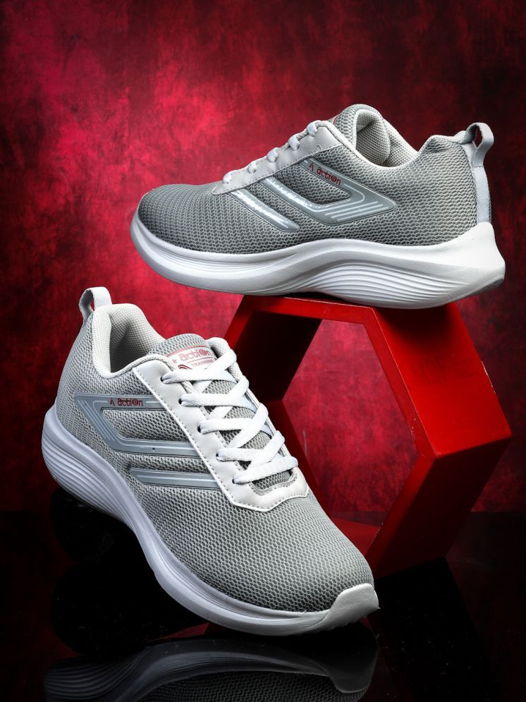     			Action Shoes Gray Men's Sports Running Shoes