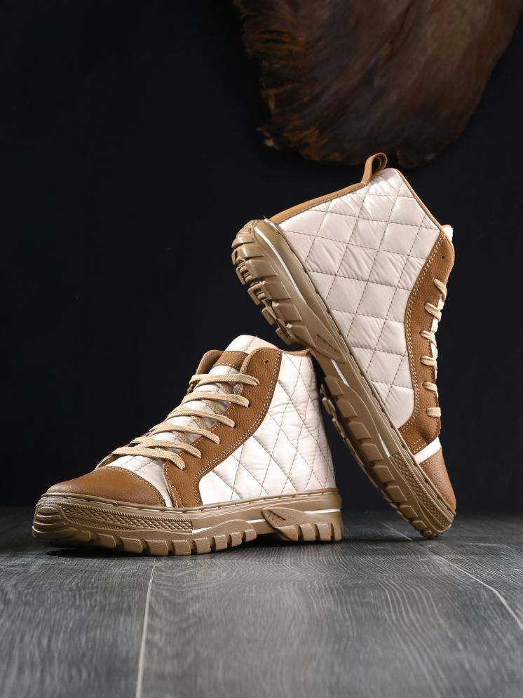     			Bucik Beige Men's High Tops Shoes