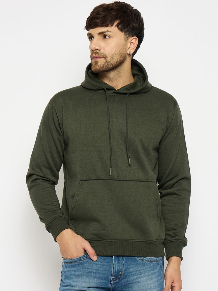     			BICHARA Fleece Hooded Men's Sweatshirt - Green ( Pack of 1 )