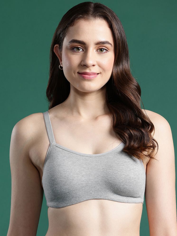     			Leading Lady Pack of 1 Cotton Lightly Padded Cami bra For Women ( Grey Melange )