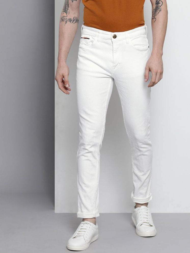     			The Indian Garage Co Men White Slim Fit Stretchable Jeans