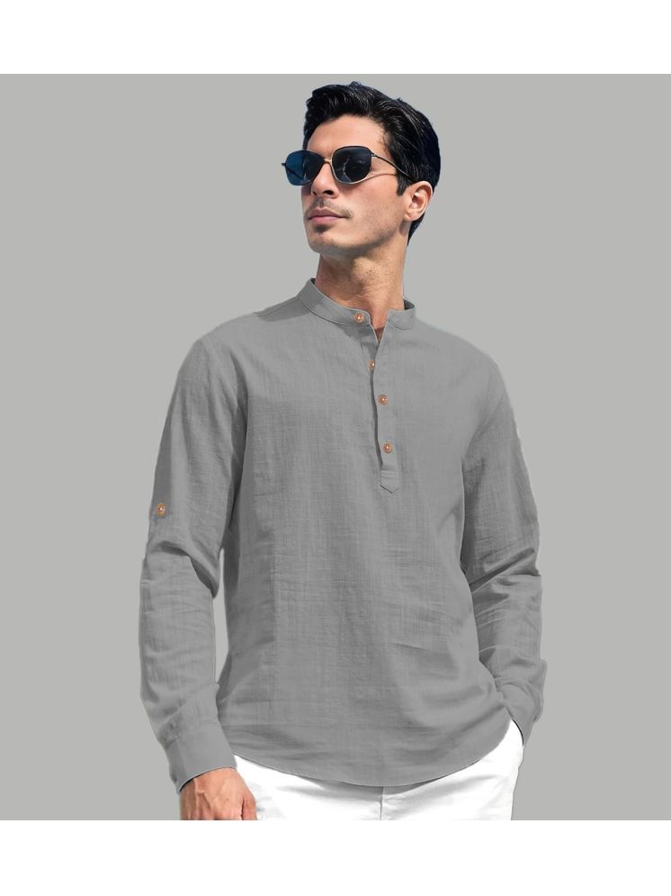     			Vida Loca Grey Cotton Blend Men's Shirt Style Kurta ( Pack of 1 )