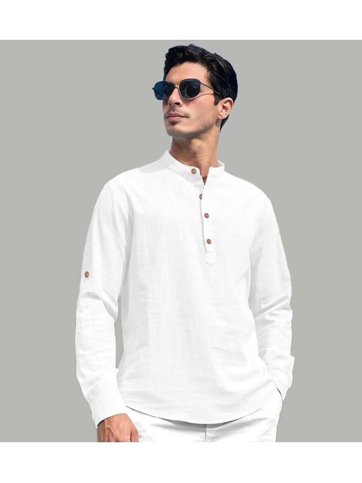     			Vida Loca WHite Cotton Blend Men's Shirt Style Kurta ( Pack of 1 )