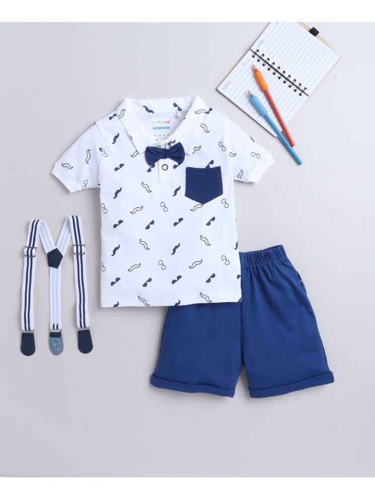     			BUMZEE Pack of 1 Baby Boys Cotton T-Shirt & Shorts ( Navy Blue )