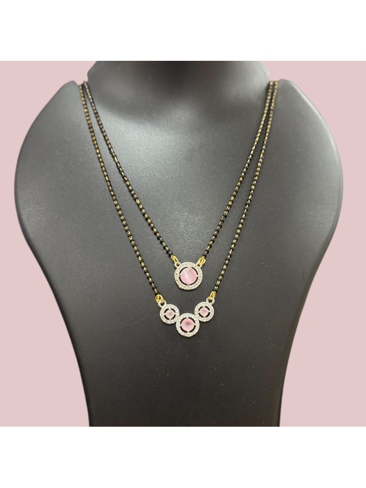     			Charms Pink Mangalsutra Set ( Pack of 3 )