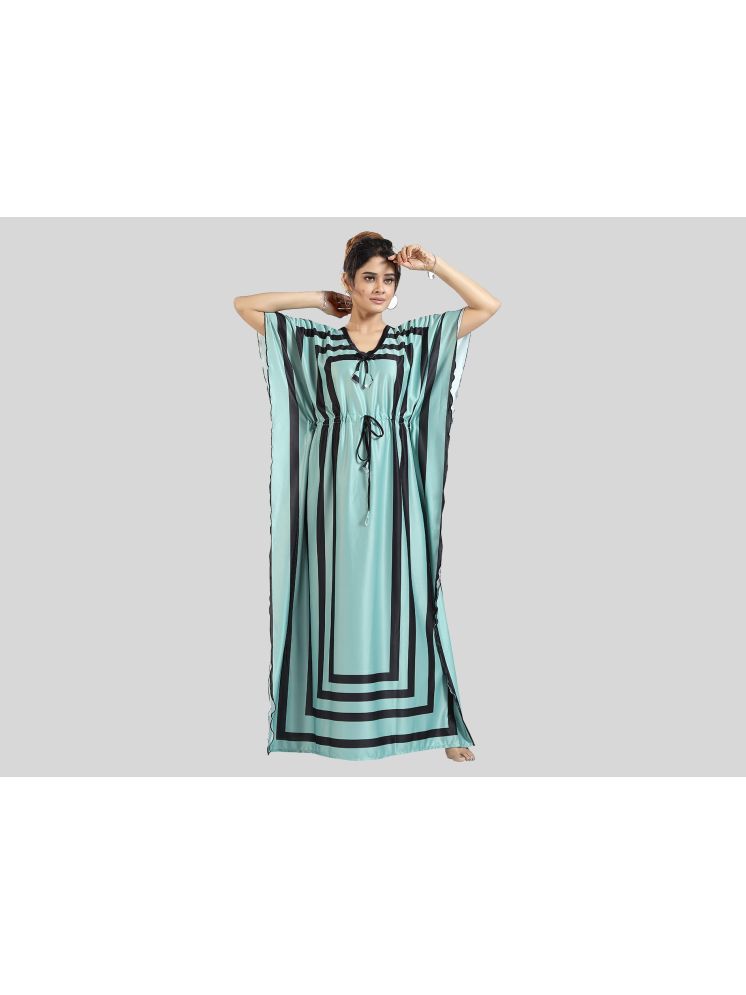     			Gutthi Blue Satin Women's Nightwear Kaftan Night Dress ( Pack of 1 )