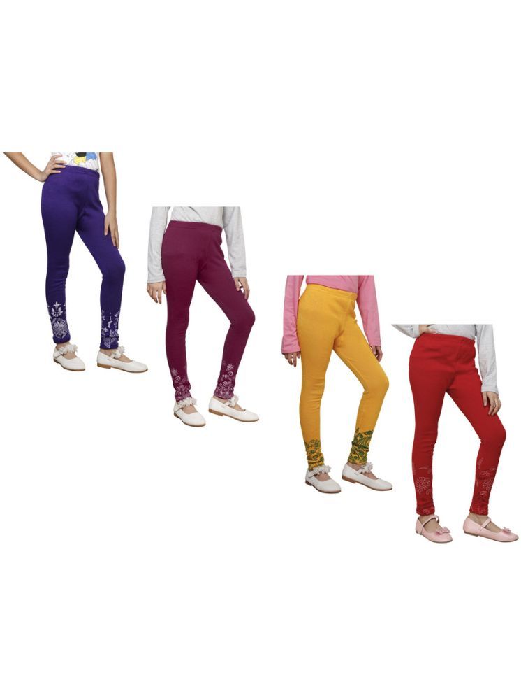     			IndiWeaves Pack of 4 Girls Woollen Leggings ( Multicolor )