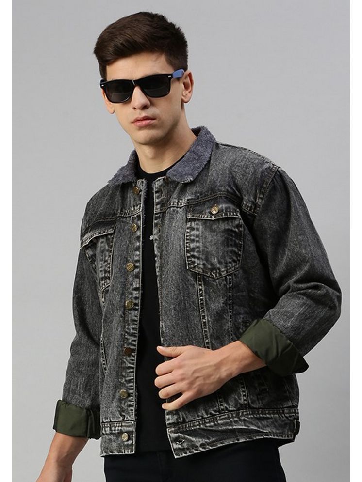     			VOXATI Denim Men's Denim Jacket - Dark Grey ( Pack of 1 )